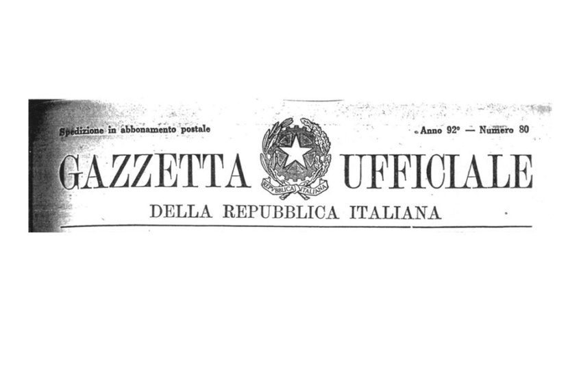 DECRETO GAZZETTA UFFICIALE